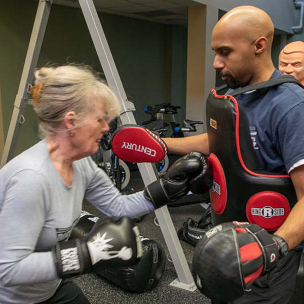 boxing trainer with client